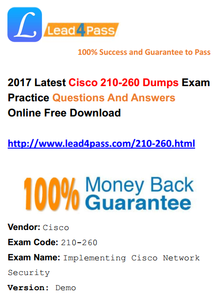 leads4pass 210-260 dumps