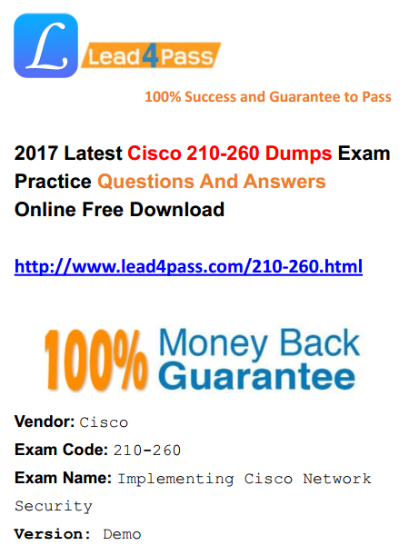 lead4pass 210-260 dumps