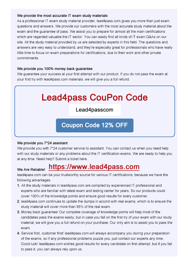 lead4pass 300-165 coupon